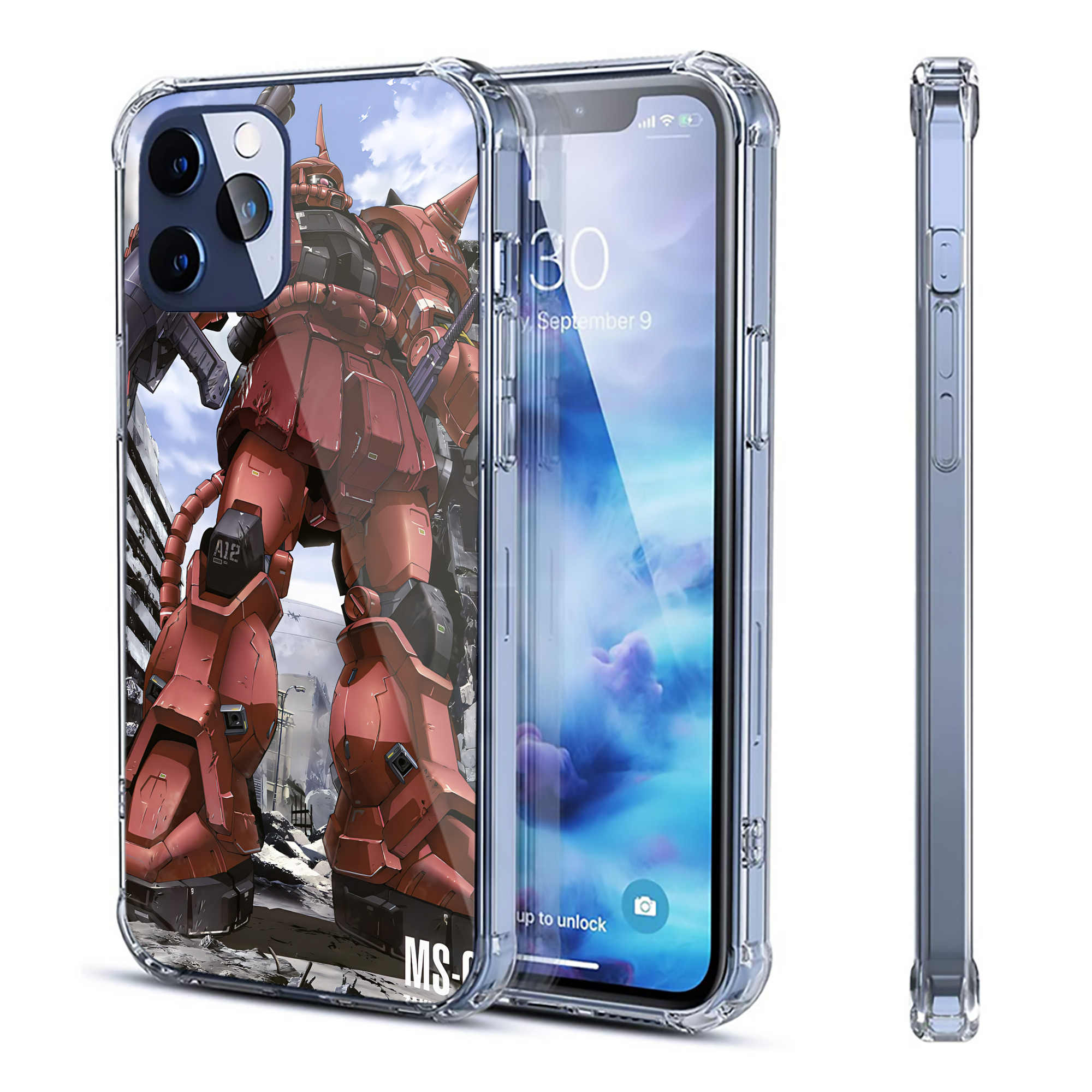 （画像用） 機動戦士ガンダム Mobile Suit Gundam 【iPhone 12シリーズ対応】透明スマホケース（クリアソフトケース）
